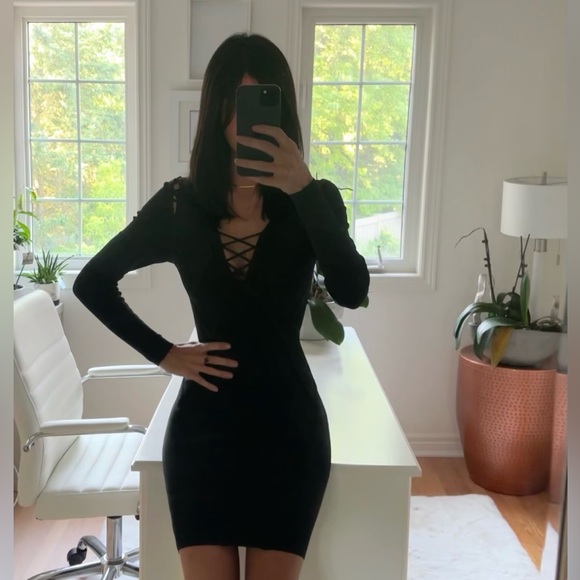 Dark Green Marciano Dress - Picture 2 of 4